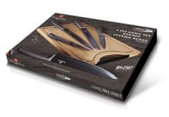 Berlingerhaus Komplet nožev z neprijemljivo površino + deska za rezanje 6 kosov Carbon PRO Line BH-2567