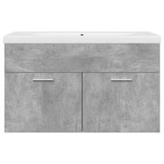 Vidaxl Kopalniški umivalnik z vgrajenim umivalnikom pipo Betonsko sivo