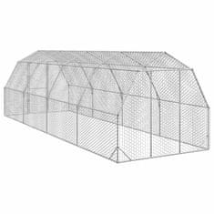 Vidaxl Piščančja steza 2,5x8x2,25 m Pocinkano jeklo