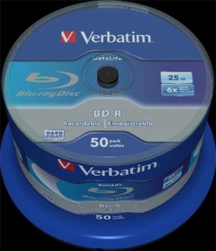 Verbatim BD-R SL DataLife 25 GB, 6x, vreteno 50 kosov