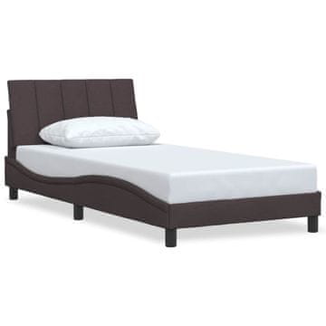 Vidaxl Posteljni okvir brez vzmetnice Hanko temno rjav 100x200 cm blago