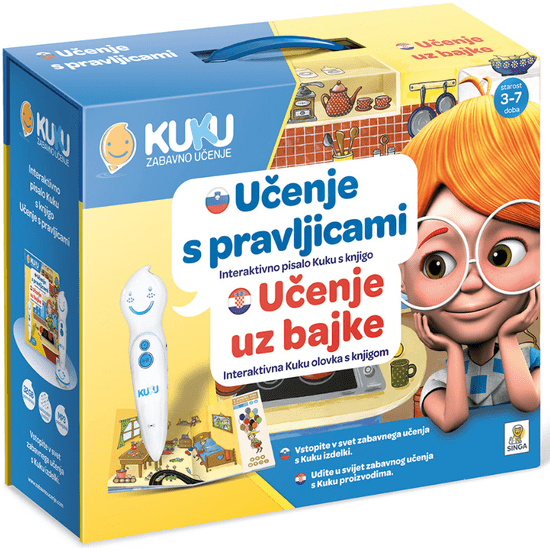 KUKU Kuku interaktivna knjiga, Učenje s pravljicami (s pisalom)