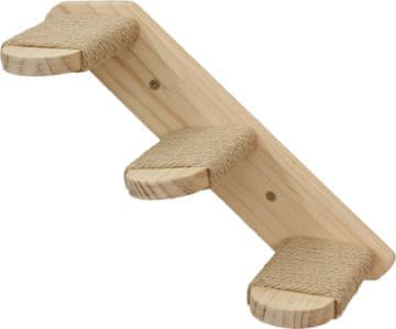 Kerbl Lesena lestvica z juto - praskalnik za mačke, višina 38 cm, naravna barva, primerna za mačke do 6 kg