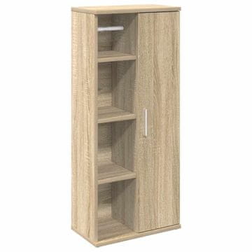 Vidaxl Kopalniška omarica z držalom za zvitke sonoma hrast 39x22x90 cm
