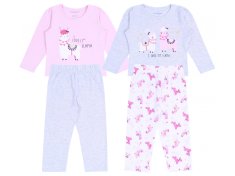 sarcia.eu 2 x Sivo-roza pižama z motivom lame 5-6 lat 116 cm