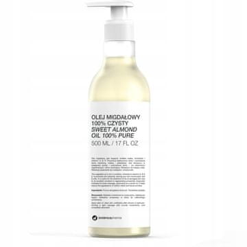 shumee 100% čisto mandljevo olje za obraz, telo in lase, 500 ml pumpica