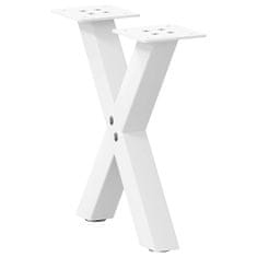 shumee vidaXL Noge kavne mize v obliki črke X 2 kosa Bela 37x(30-31) cm Jeklo