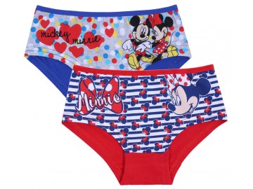 Disney 2x Temno modro-rdeče hlačke/kratke hlačke za deklice Minnie Mouse DISNEY