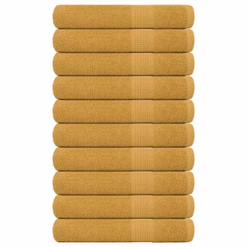 Vidaxl Brisače za savno 10 kos zlata 80x200 cm 360 g/m² 100% bombaž
