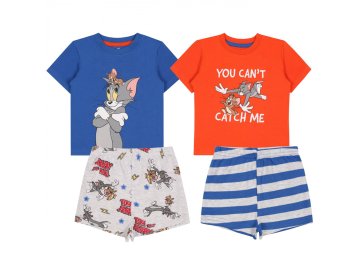 sarcia.eu 2x Modro-rdeča fantovska pižama Tom and Jerry, certifikat OEKO-TEX 0-3 m 62 cm