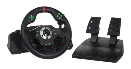 Esperanza Igralna volanska naprava Esperanza EGW101 za PlayStation in Windows, USB, črna-zelena, 270° rotacija, ergonomijski sprožilci.