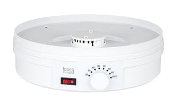 Teesa Dehidrator TEESA za gobe in sadje, 5 rešetk, nastavljiv termostat, 250 W, enostavno čiščenje, bele barve