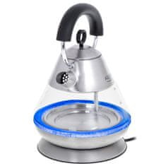 Adler Kovinska električna kotliček Adler AD 1282, 1,5 L, 2200 W, z avtonomnim izklopom in LED osvetlitvijo, s sistemom varnosti STRIX