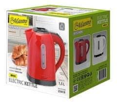 MAESTRO Kuhalnik MAESTRO električni 1,5 l MR-034-RDEČ, z ergonomskim ročajem, moč 2200 W, plastična konstrukcija, črno barvo.