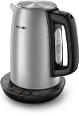 Philips Električni čajnik Philips Avance HD9359/90, 1,7 L, 2200 W, črn in kovinski, z zaščito pred sušenjem in funkcijo ohranjanja toplote