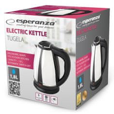 Esperanza Električni kotliček Esperanza EKK104S, 1.8 L, 2200 W, srebrna, zaščita proti pregrevanju, brezžični.