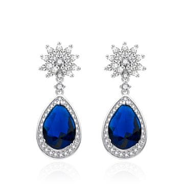 Čudoviti srebrni uhani z modrimi cirkoni AGT-E151PBL