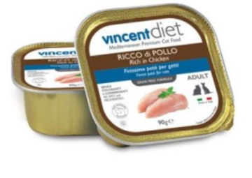 Vincent Diet Adult Pate za mačke, piščanec, 32x90 g