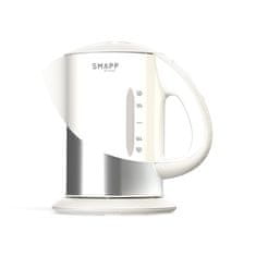 slomart Brezžični kotliček SMAPP 1,3 l v beli barvi, 2200 W, 360° rotacijska osnova, avtomatsko izklop, ročni pokrov.