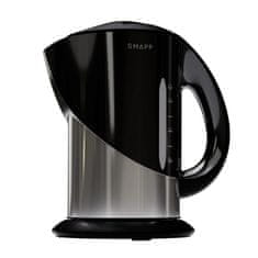 slomart Brezžični kuhalnik vode SMAPP 1,7L, črn, 2200W, plastično in nerjavno jeklo, vrtenje 360°, avtomatsko izklop, ročni pokrov.