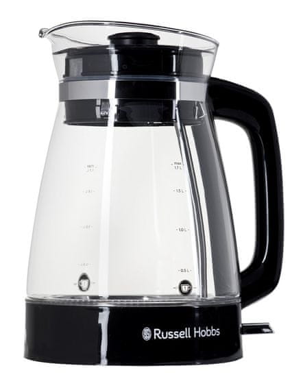 slomart Električni kuhalnik vode Russell Hobbs 26080-70, 1.7 L, 2400 W, črn, prozoren - hitra priprava popolne skodelice чаја