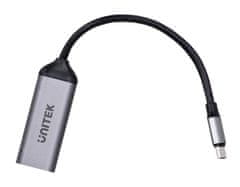 Unitek UNITEK USB-C do DisplayPort 1.4 adapter, 8K@60Hz, maksimalna ločljivost 3840x2160, 144Hz, HDR podpora, dolžina kabla 0.15 m, siva, enota v pakiranju: 1.
