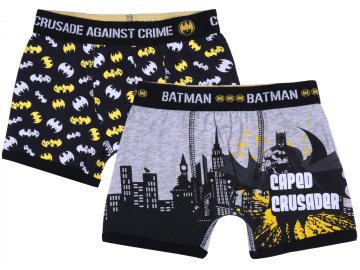 Batman 2x Sivo-črne fantovske boksarice BATMAN DC Comics