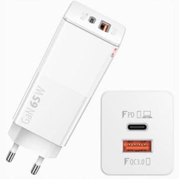 Forever 220V HITRI POLNILEC 65W GaN USB IN USB-C