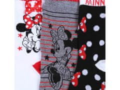 Disney 3x Belo-črno-sive dekliške nogavice Minnie Mouse 23-26 EU