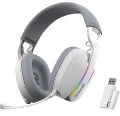 Marvo HG9086W brezžične gaming slušalke, RGB, stereo, bele