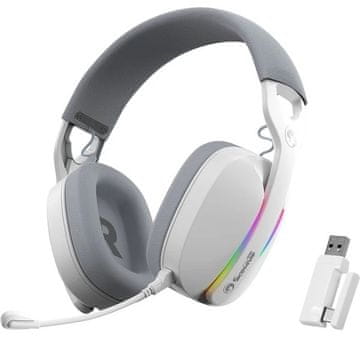 Marvo HG9086W brezžične gaming slušalke, RGB, stereo, bele