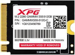 A-Data GAMMIX S55 512 GB SSD / Notranji / PCIe Gen4x4 M.2 2230