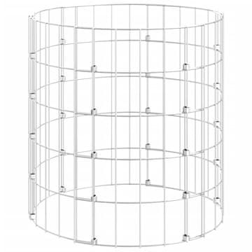 Vidaxl Okrogel gabion pocinkano jeklo Ø50x50 cm