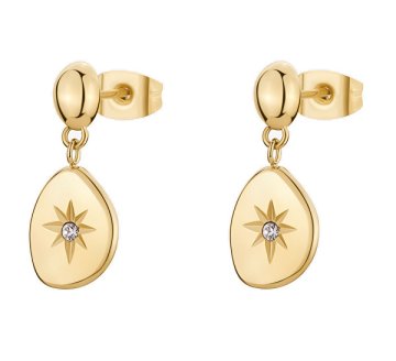 Brosway Viseči pozlačeni uhani Essential BNL110