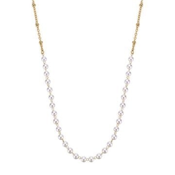 Brosway Pozlačena ogrlica s sintetičnimi biseri Essential BNL038