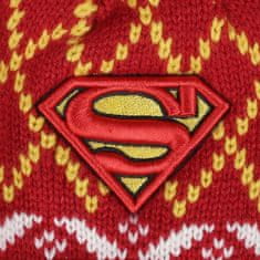 sarcia.eu SUPERMAN Otroška zimska kapa s pompom, rdeča in rumena 7-13 lat