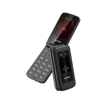 AIWA preklopni mobilni telefon za starejše FP-30 4G, črn