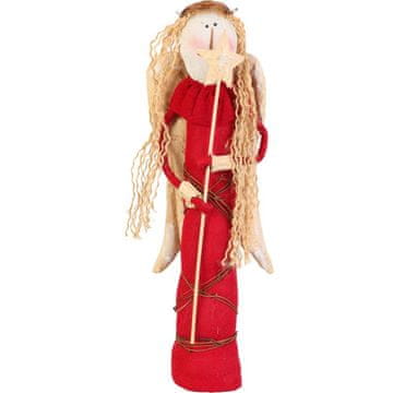 shumee Božični angel iz naravnih materialov, rdeč, 47 cm