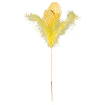 shumee Dekorativna jajca s perjem, rumena, 28 cm