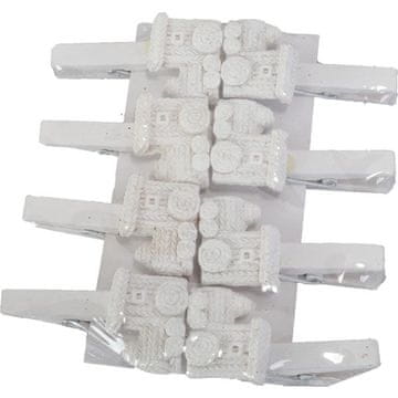 shumee Komplet 8 sponk z vlakci 4,5 cm - bele barve