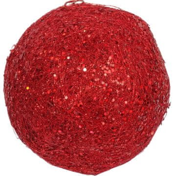 shumee RDEČA VISEČA KROGLA IZ SISAL 15 CM