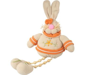 shumee Velikonočni zajček v oranžnih barvah, velikost 50x25 cm z visečimi nogami