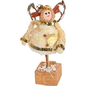 shumee Nasmejani sisal angel 18 cm - božična okrasna figurica