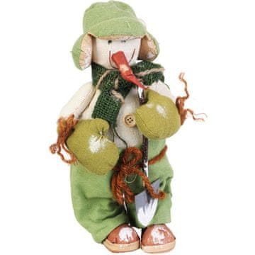 shumee Stoječi snežak v zeleni barvi iz naravnih materialov 29 cm