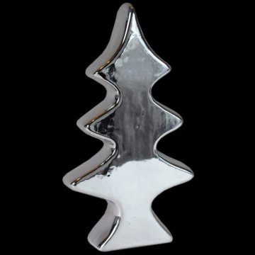 shumee Srebrna keramična kromirana božična jelka, višina 22,5 cm