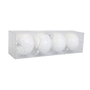 shumee Komplet 4 stiropornih kroglic z opalescentnimi dlačicami, 6 cm