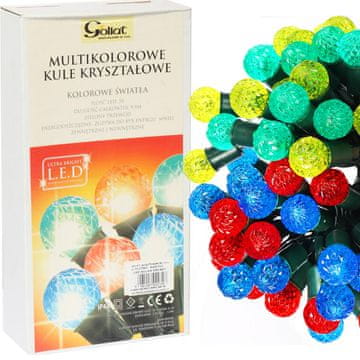 shumee LED lučke za božično drevo, kristalne kroglice, večbarvne, 50 kosov - zunanja svetlobna dekoracija