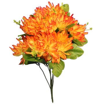 shumee Šopek 7 krizantem z dodatki, 35 cm, oranžne barve