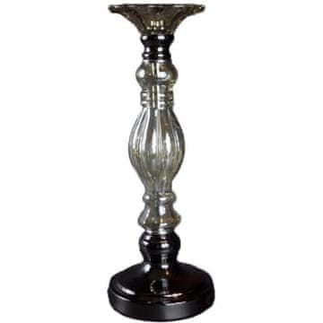shumee Eleganten stoječi svečnik iz rjave kovine in stekla 14x38 cm - višji model v kolekciji