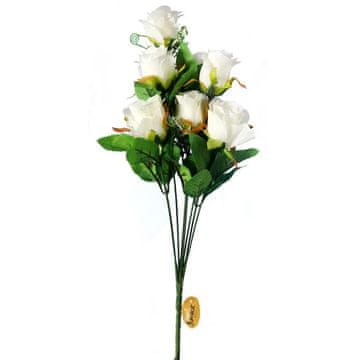 shumee Eleganten šopek 9 umetnih belih vrtnic, višina 48 cm